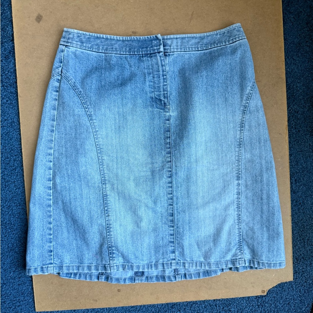LOFT Light Blue A-Line Denim Skirt